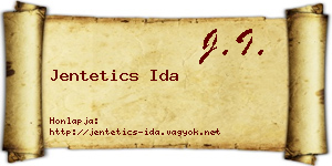 Jentetics Ida névjegykártya